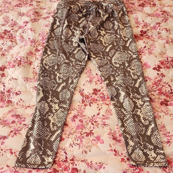 Adidas STELLA MCCARTNEY Brown Cream Snake Print Leggings - Picture 9 of 10